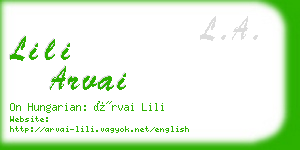 lili arvai business card